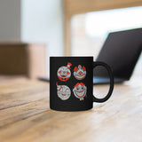 Four Faces Black mug 11oz